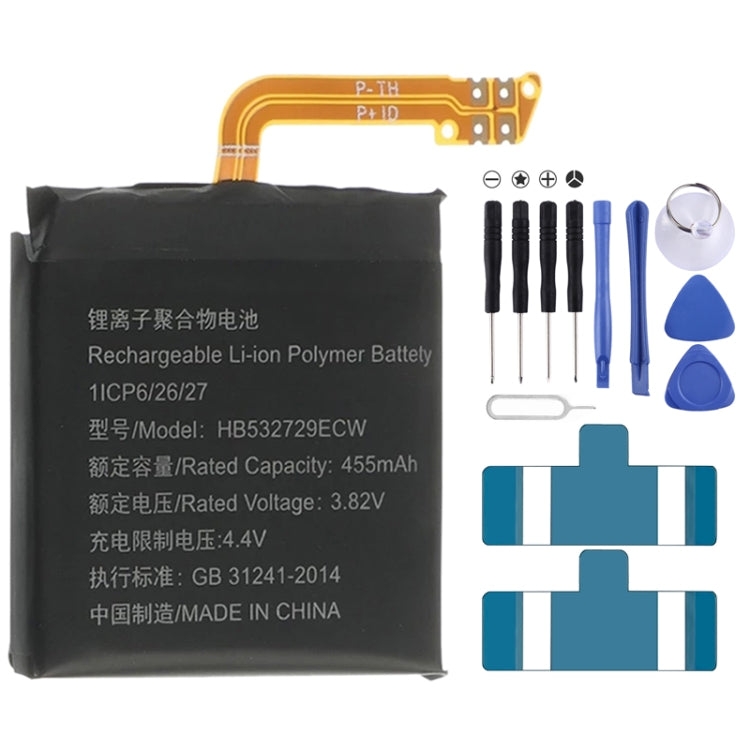 HB532729ECW 455 mAh lithium polymer battery for Huawei Watch GT 2 46 mm, For Huawei Watch GT 2 46mm HB532729ECW 455 mAh lithium polymer battery for Huawei Watch GT 2 46 mm, For Huawei Watch GT 2 46mm